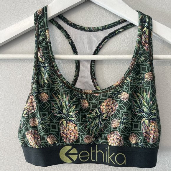 Girls Ethika Size Youth Large Sports Bra With Pineapples Racerback‎ - Picture 1 of 3